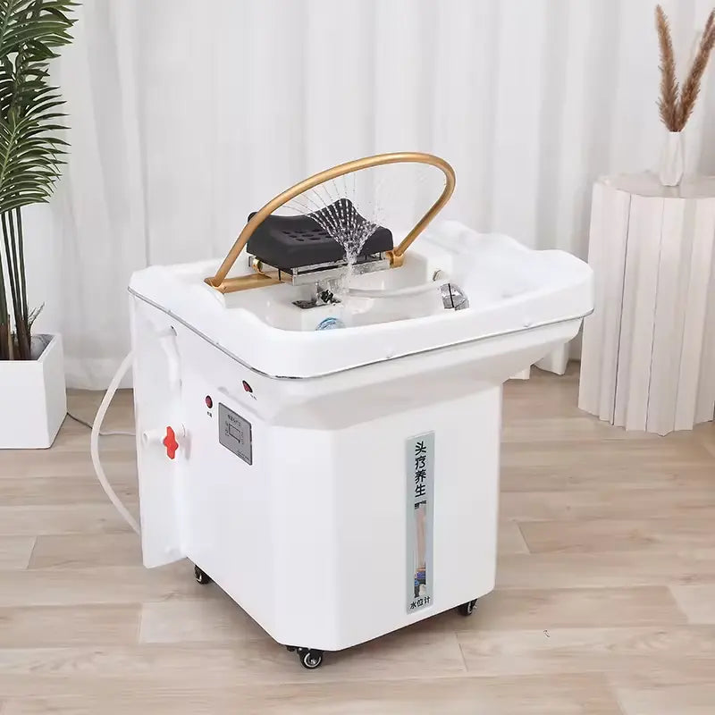 DR Removable head therapy device Beauty salon grafting shampoo basin with constant temperature water cycle fumigation