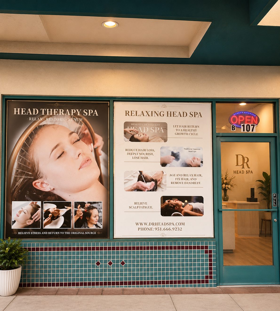 Relaxing DR Head Spa experience available at the Corona, California location