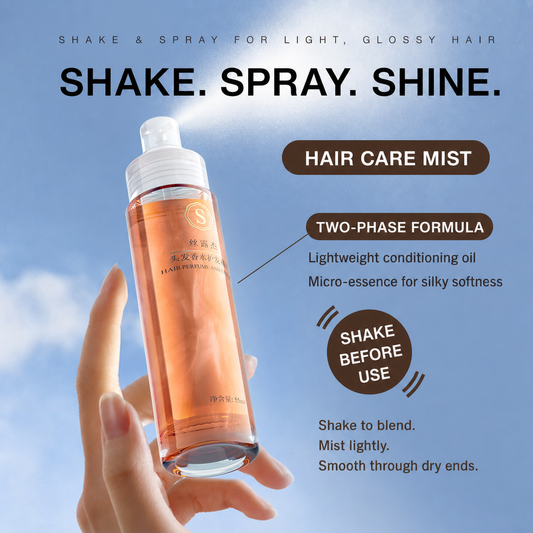 SLUJ original bottle with English shake spray shine instructions